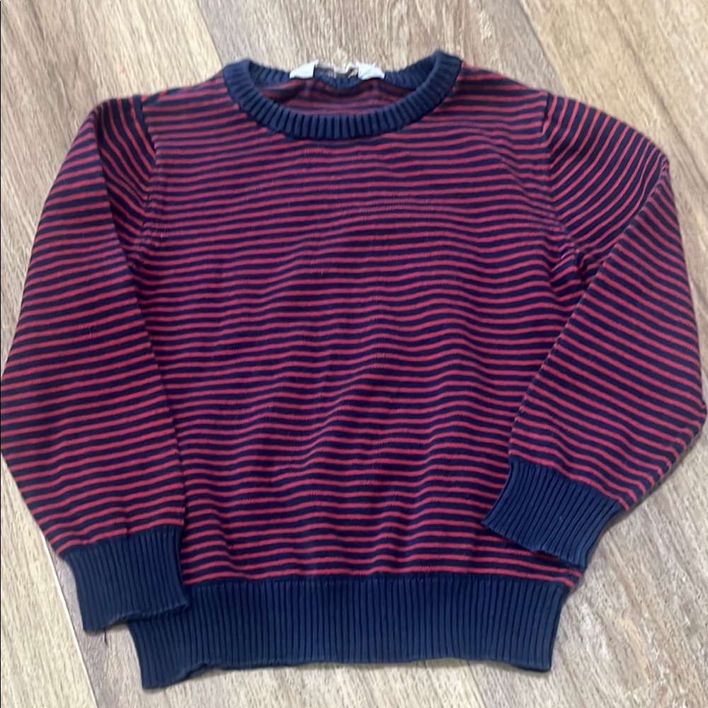 🟡H&M Red and Black Striped Sweater kids 5/6